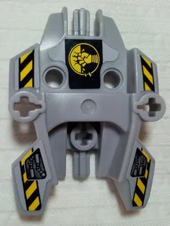 Hero Factory Shield Type 1 with Fist Facing Left and Black and Yellow Danger Stripes Pattern (Stickers) - Set 7157