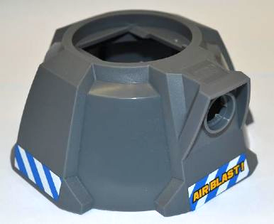 Air Blast Launcher Base (Racers) with Blue and White Danger Stripes on Both Sides and Yellow 'AIR BLAST!' Pattern (Stickers) - Set 7970
