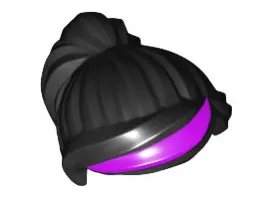 Minifigure, Hair Female Ponytail and Swept Sideways Fringe with Purple Highlights Pattern