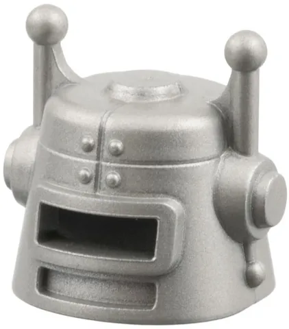 Minifigure, Headgear Helmet Robot with Eye Slot and Antennas