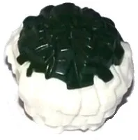 Minifigure, Utensil Cheerleader Pom Pom with Dark Green Top Pattern