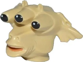 Minifigure, Head, Modified SW Gran with Black Eyes and Nougat Mouth Pattern (Ree-Yees)