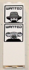 Brick, Modified 1 x 2 x 5 with Channel with 'WANTED' Brick Daddy and 'WANTED' Squidtron Pattern (Stickers) - Set 5985