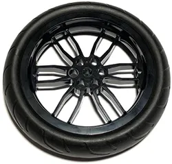 Wheel 75mm D. x 17mm Motorcycle with Black Tire 94.2mm D. x 22mm Motorcycle Racing Tread (88517 / 88516)