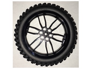 Wheel 75mm D. x 17mm Motorcycle with Black Tire 100.6mm D. Motorcycle (88517 / 11957)