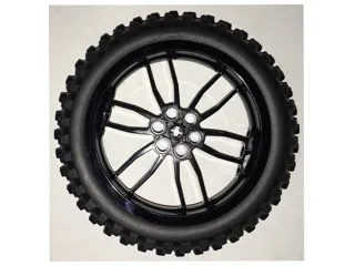 Wheel 75mm D. x 17mm Motorcycle with Black Tire 100.6mm D. Motorcycle (88517 / 11957)