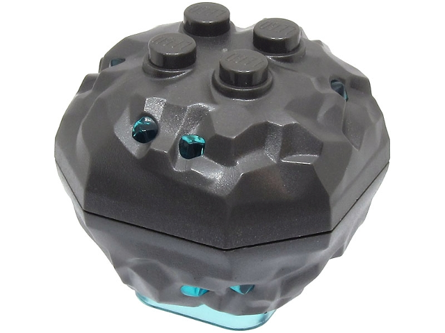 Rock 4 x 4 Octagonal Boulder with Molded Trans-Light Blue Crystals Pattern (88644pb01 / 87398pb01)