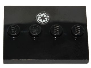Tile, Modified 3 x 4 with 4 Studs in Center with SW Imperial Logo Pattern (Sticker) - Set 75170