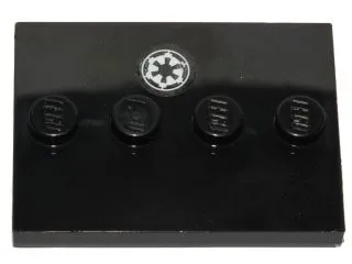 Tile, Modified 3 x 4 with 4 Studs in Center with SW Imperial Logo Pattern (Sticker) - Set 75170