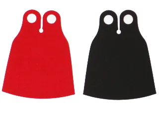 Minifigure Cape Cloth, Extended with Red and Black Sides