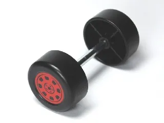 Duplo Wheel Double Assembly with Metal Axle and Red Rally Pattern
