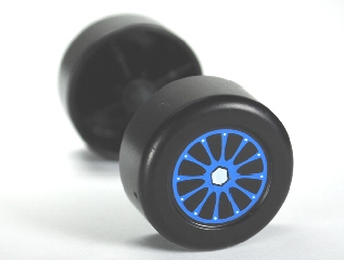 Duplo Wheel Double Assembly with Metal Axle and Blue Spokes Pattern