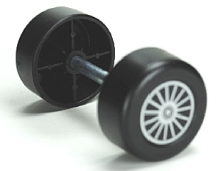 Duplo Wheel Double Assembly with Metal Axle and Silver Spokes Pattern