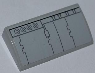 Slope, Curved 2 x 4 x 2/3 with Bottom Tubes with SW Millennium Falcon Pattern 1 (Sticker) - Sets 7965 / 75105