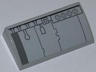 Slope, Curved 2 x 4 x 2/3 with Bottom Tubes with SW Millennium Falcon Pattern 4 (Sticker) - Sets 7965 / 75105
