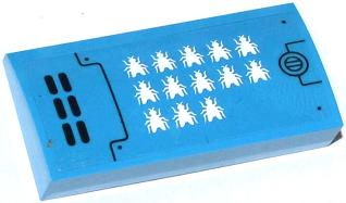 Slope, Curved 2 x 4 x 2/3 with Bottom Tubes with Vents, 13 White Flies and Screw Pattern Model Right Side (Sticker) - Set 70709