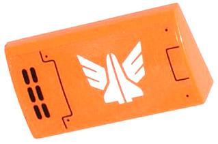 Slope, Curved 2 x 4 x 2/3 with Bottom Tubes with Galaxy Squad Logo and Vertical Grille Pattern Model Right Side (Sticker) - Set 70705