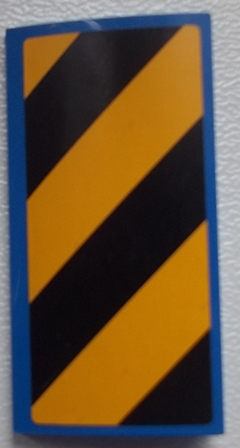 Slope, Curved 2 x 4 x 2/3 with Bottom Tubes with Black and Yellow Danger Stripes Pattern Model Right Side (Sticker) - Set 60052