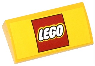 Slope, Curved 2 x 4 x 2/3 with Bottom Tubes with Lego Logo Pattern (Sticker) - Set 60050