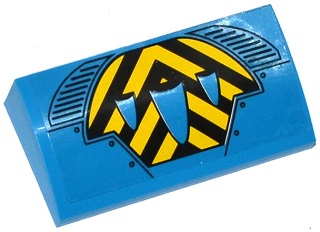 Slope, Curved 2 x 4 x 2/3 with Bottom Tubes with Black and Yellow Chevrons, Air Intakes and Vents Pattern (Sticker) - Set 76020