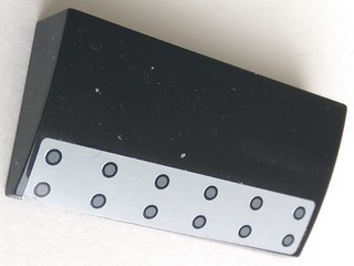 Slope, Curved 2 x 4 x 2/3 with Bottom Tubes with Light Bluish Gray Panel with 12 Rivets Pattern (Sticker) - Set 79116