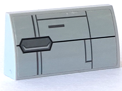 Slope, Curved 2 x 4 x 2/3 with Bottom Tubes with SW Resistance Transport Pod Hull Plates Pattern (Sticker) - Set 75176