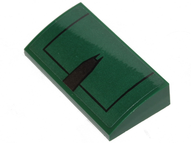 Slope, Curved 2 x 4 x 2/3 with Bottom Tubes with Black Lines and Dark Brown Wedge Pattern (Sticker) - Set 75248