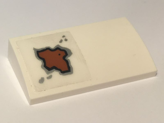 Slope, Curved 2 x 4 x 2/3 with Bottom Tubes with Rust Spot Pattern (Sticker) - Set 10274