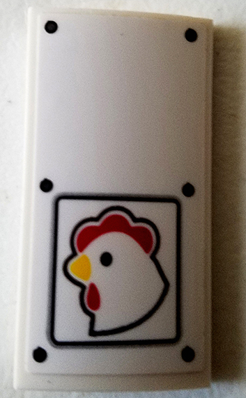 Slope, Curved 2 x 4 x 2/3 with Bottom Tubes with Rivets and Chicken Pattern Model Left Side (Sticker) - Set 70920