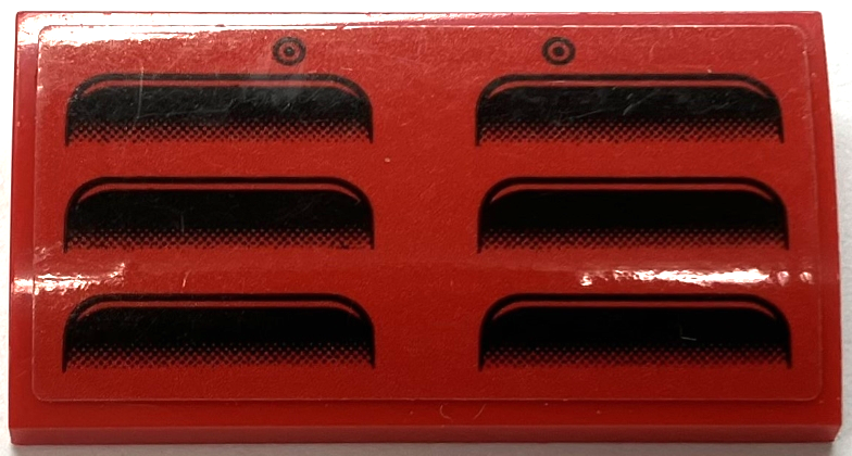 Slope, Curved 2 x 4 x 2/3 with Bottom Tubes with Black Air Vent Grille Pattern (Sticker) - Set 76905