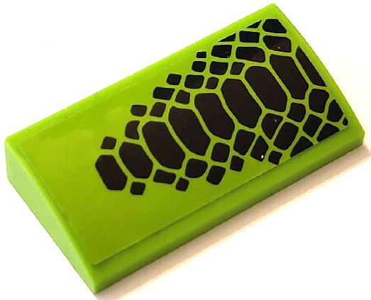 Slope, Curved 2 x 4 x 2/3 with Bottom Tubes with Black Scales Pattern Model Right Side (Sticker) - Set 60415