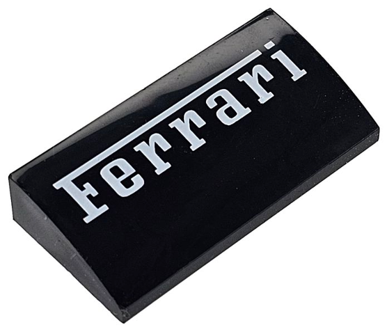 Slope, Curved 2 x 4 x 2/3 with Bottom Tubes with White 'Ferrari' Pattern