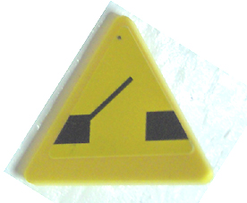 Road Sign 2 x 2 Triangle with Clip with Black Drawbridge Pattern (Sticker) - Set 8135