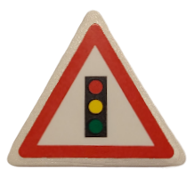 Road Sign 2 x 2 Triangle with Clip with Traffic Light Pattern (Sticker) - Set 8401