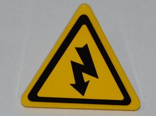 Road Sign 2 x 2 Triangle with Clip with Electricity Danger Sign Pattern (Sticker) - Set 5887