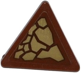 Road Sign 2 x 2 Triangle with Clip with Dark Tan Scales Pattern Model Right Side (Sticker) - Set 70599