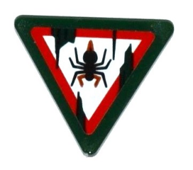 Road Sign 2 x 2 Triangle with Clip with Spider and Dirt Stains Pattern (Sticker) - Set 70604