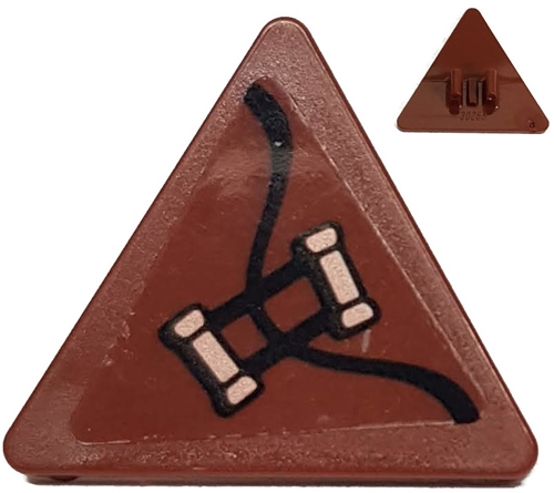 Road Sign 2 x 2 Triangle with Clip with Copper Handles Pattern Model Right Side (Sticker) - Set 70602