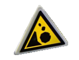 Road Sign 2 x 2 Triangle with Clip with Black Falling Rocks Pattern (Sticker) - Set 60172