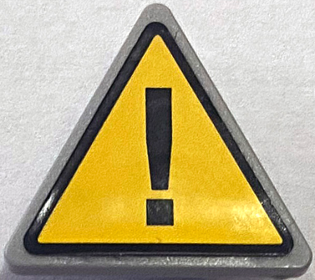 Road Sign 2 x 2 Triangle with Clip with Warning Sign with Black Exclamation Mark on Yellow Background Pattern (Sticker) - Set 70813