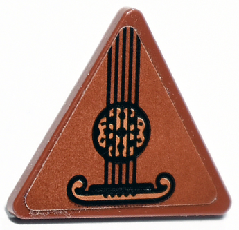 Road Sign 2 x 2 Triangle with Clip with Guitar with 5 Black Strings Pattern (Sticker) - Set 71722