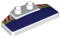 Duplo Rear Spoiler / Wing with Dark Purple Rectangle, Lime Stripes and Red Danger Stripes (Buzz Lightyear) Pattern