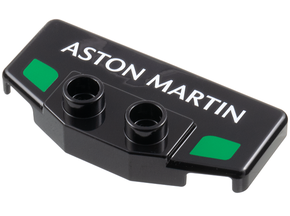 Duplo Rear Spoiler / Wing with White 'ASTON MARTIN' and 2 Green Markings Pattern