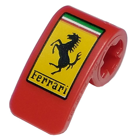 Technic, Panel Curved 2 x 1 x 1 with Ferrari Logo, Black Horse on Yellow Rectangle Pattern