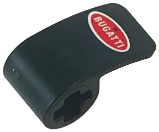 Technic, Panel Curved 2 x 1 x 1 with Red and White Oval Bugatti Logo Pattern