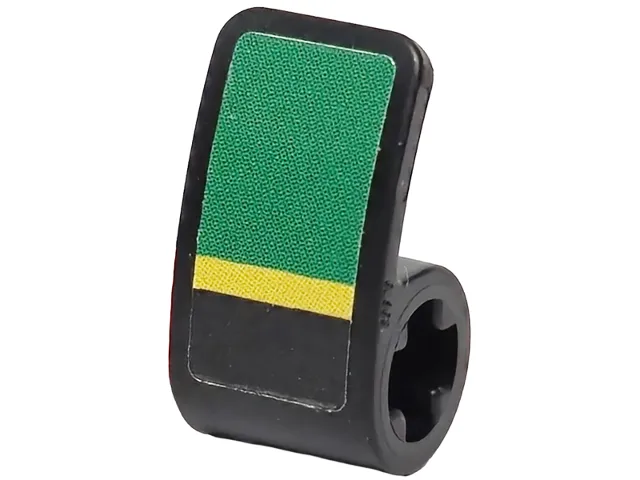 Technic, Panel Curved 2 x 1 x 1 with Green Panel and Yellow Horizontal Stripe Pattern (Sticker) - Set 42240