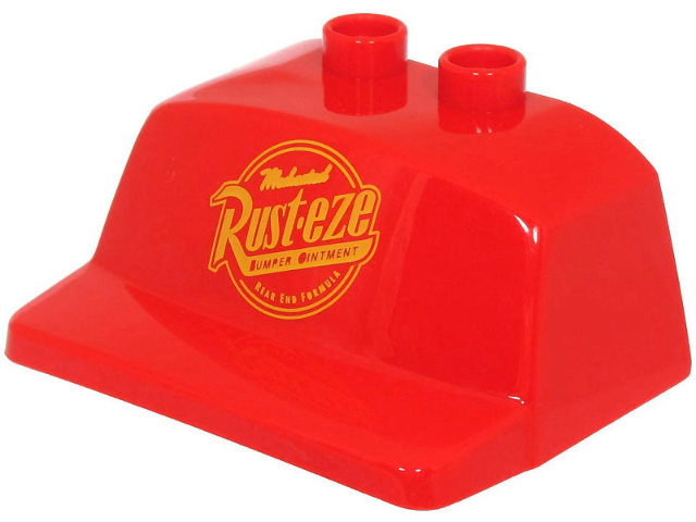 Duplo Truck Semi-Tractor Cab Top Air Foil with Bright Light Orange Rust-eze Logo Pattern (Cars Mack)