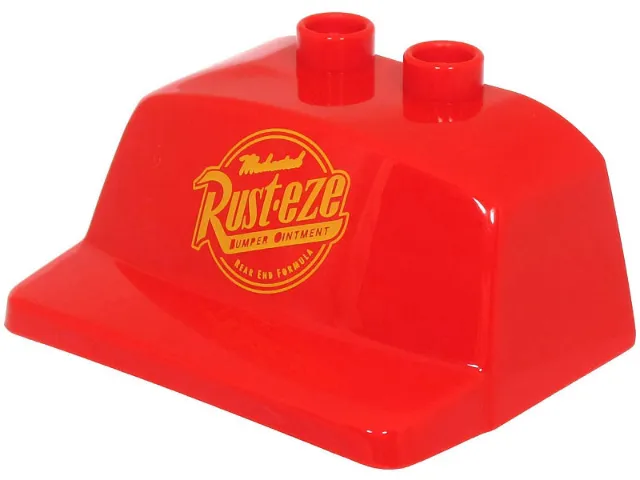 Duplo Truck Semi-Tractor Cab Top Air Foil with Bright Light Orange Rust-eze Logo Pattern (Cars Mack)