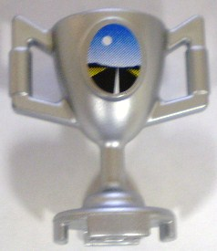 Minifigure, Utensil Trophy Cup with Road and Full Moon Pattern (Sticker) - Set 8898