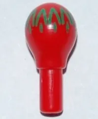 Minifigure, Utensil Musical Instrument, Maraca with Green Geometric Pattern - Narrow Print